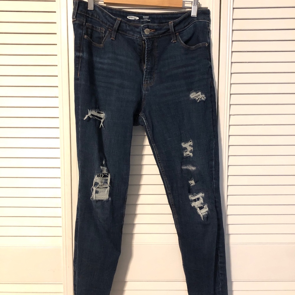 Old Navy rockstar jeans size 12 high rise raw hem